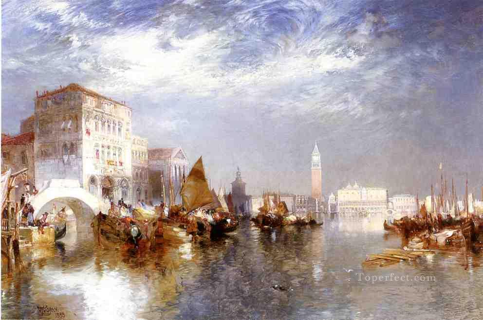 栄光のヴェネツィアのボート トーマス・モラン油絵